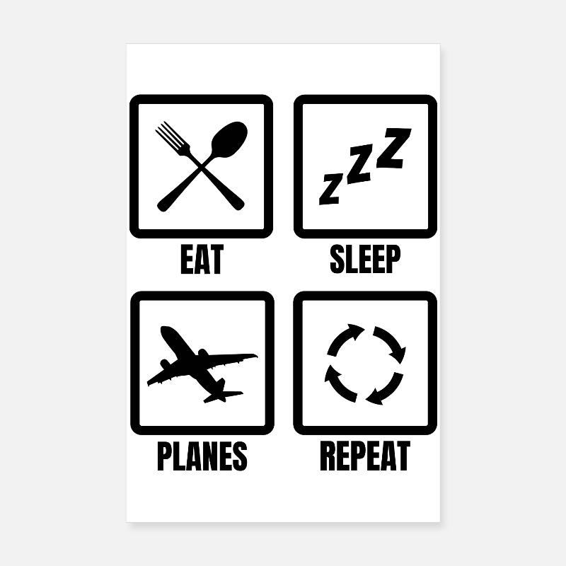 Passionné d’avion Poster 20 x 30 cm