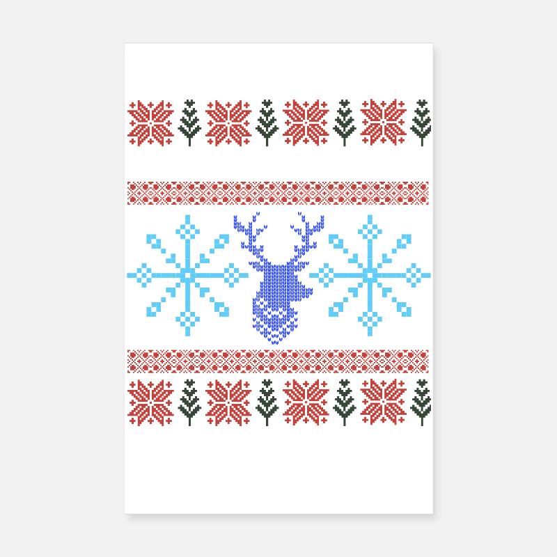 Pixel Christmas Pattern Poster 8" x 12" (20x30 cm)