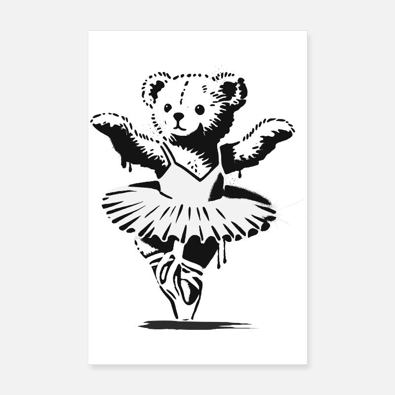 Ours en peluche classique dans une robe de danse classique Poster 20 x 30 cm