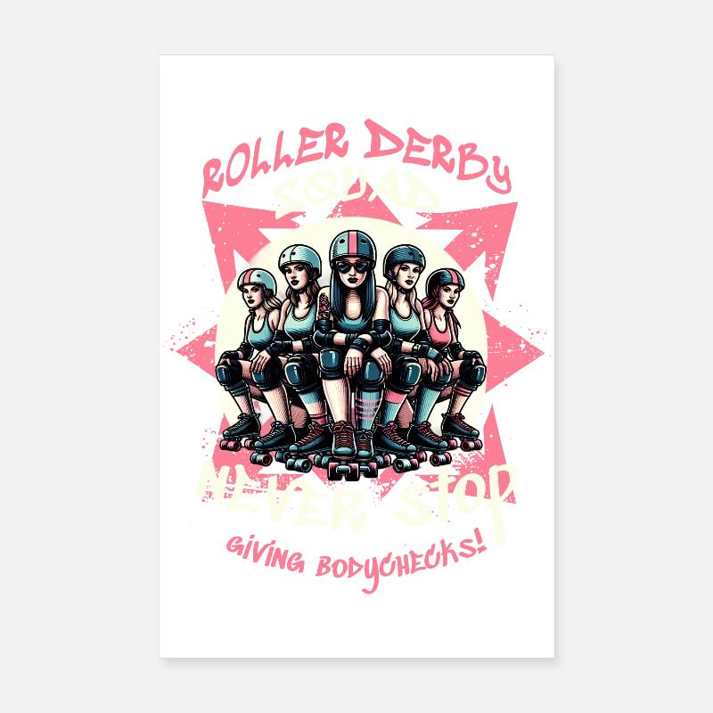 Équipe de roller derby Poster 20 x 30 cm