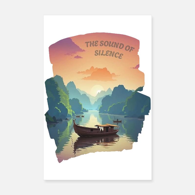 Le son du silence - Soleil couchant Poster 20 x 30 cm