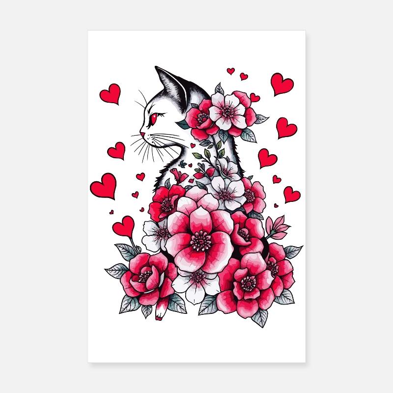 White Cat Poster 8" x 12" (20x30 cm)