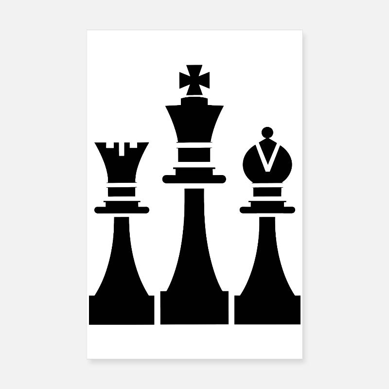 Chess Pieces Graphics Poster 8" x 12" (20x30 cm)