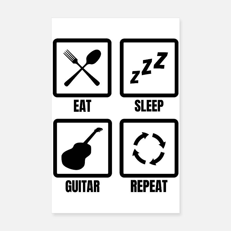 Gitarristen Routine Poster 20x30 cm