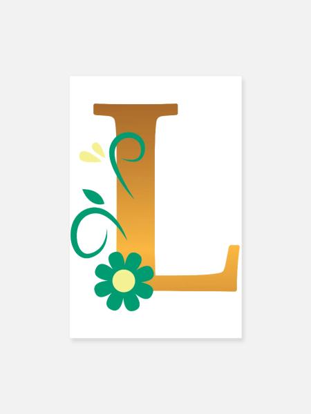 L - Poster 20x30 cm - Weiß - Vorne
