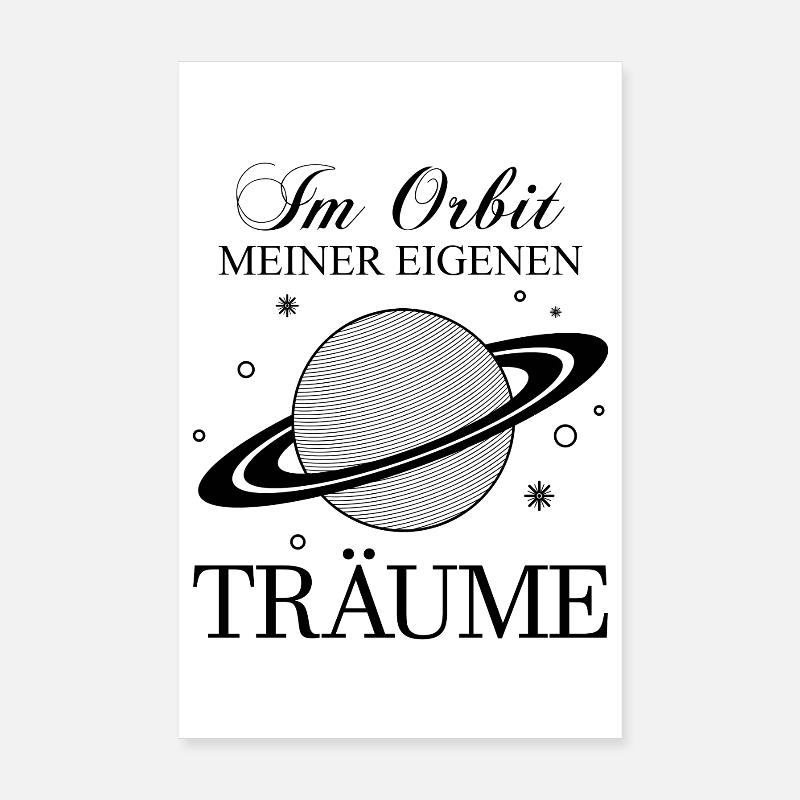 Saturn / Der Ringplanet / Planet der Ringe - Poster 20x30 cm - Weiß