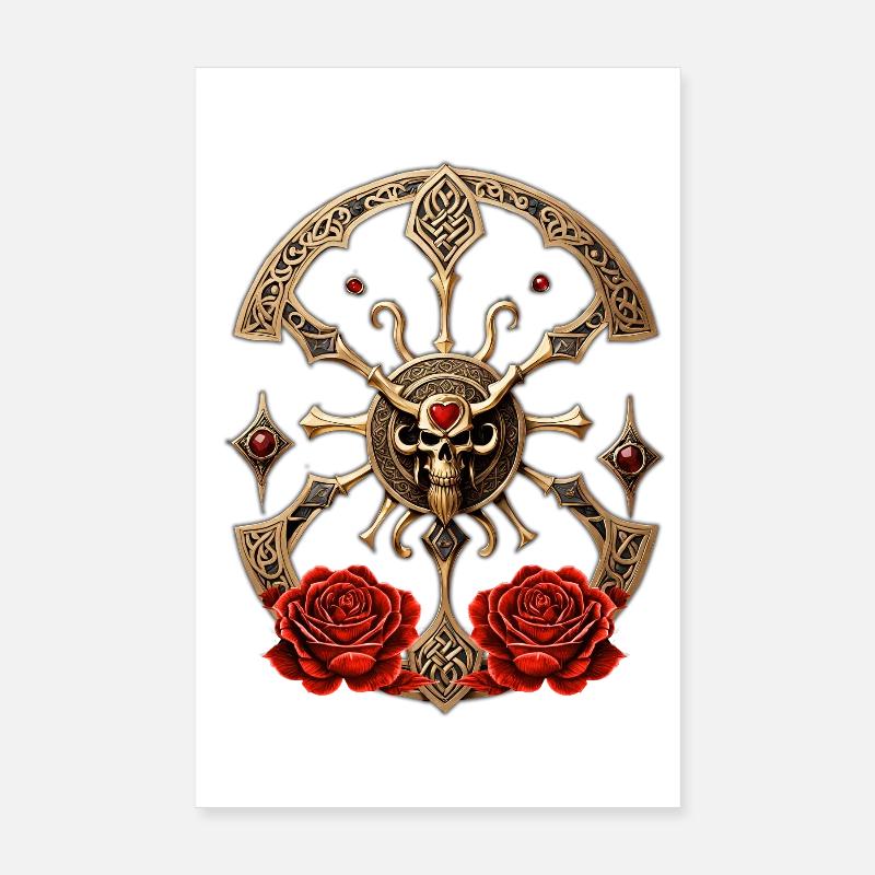 Lien éternel : Nœuds celtiques dans l’élégance gothique. Poster 20 x 30 cm