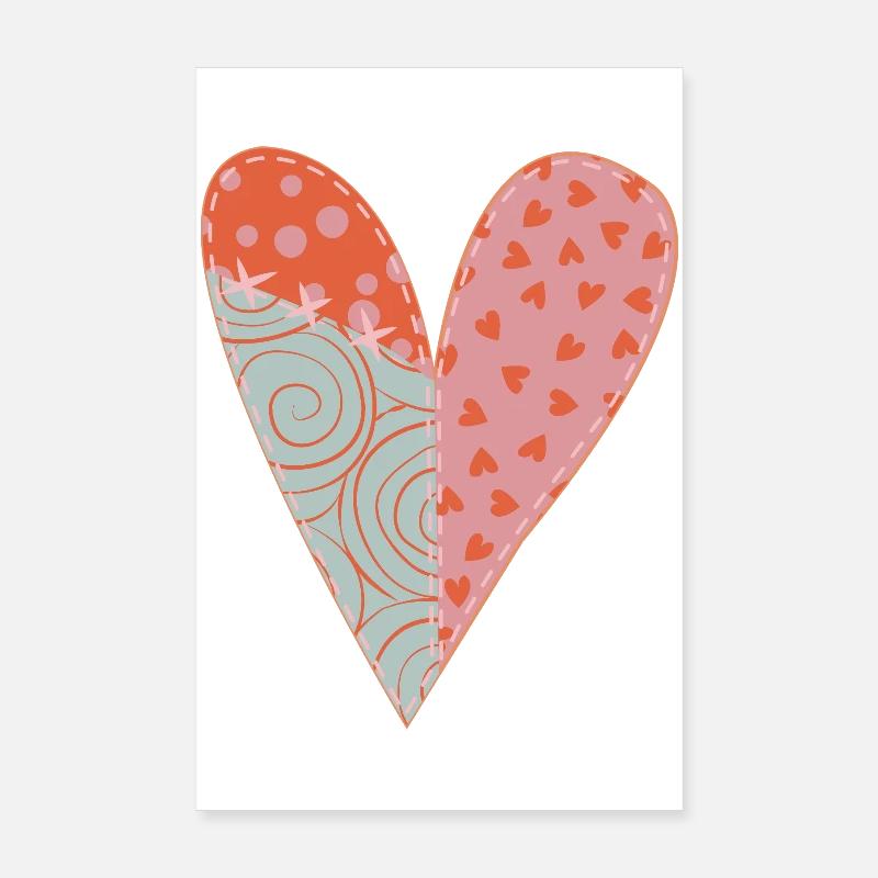 Patchwork Herz Nr. 1 Poster 20x30 cm