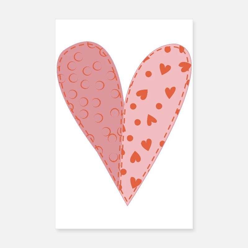 Coeur Patchwork No9 Poster 20 x 30 cm