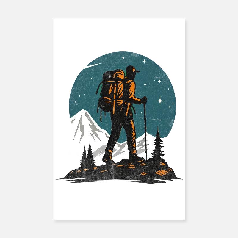 Mountain hiker Poster 8" x 12" (20x30 cm)