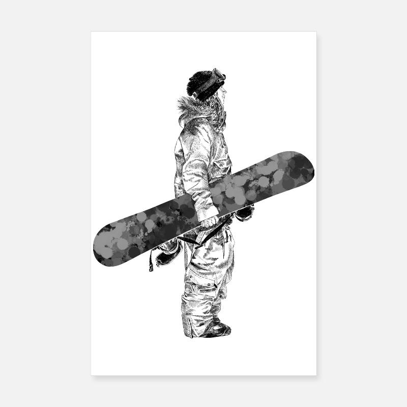 Freerider Snowboarder Poster 20x30 cm