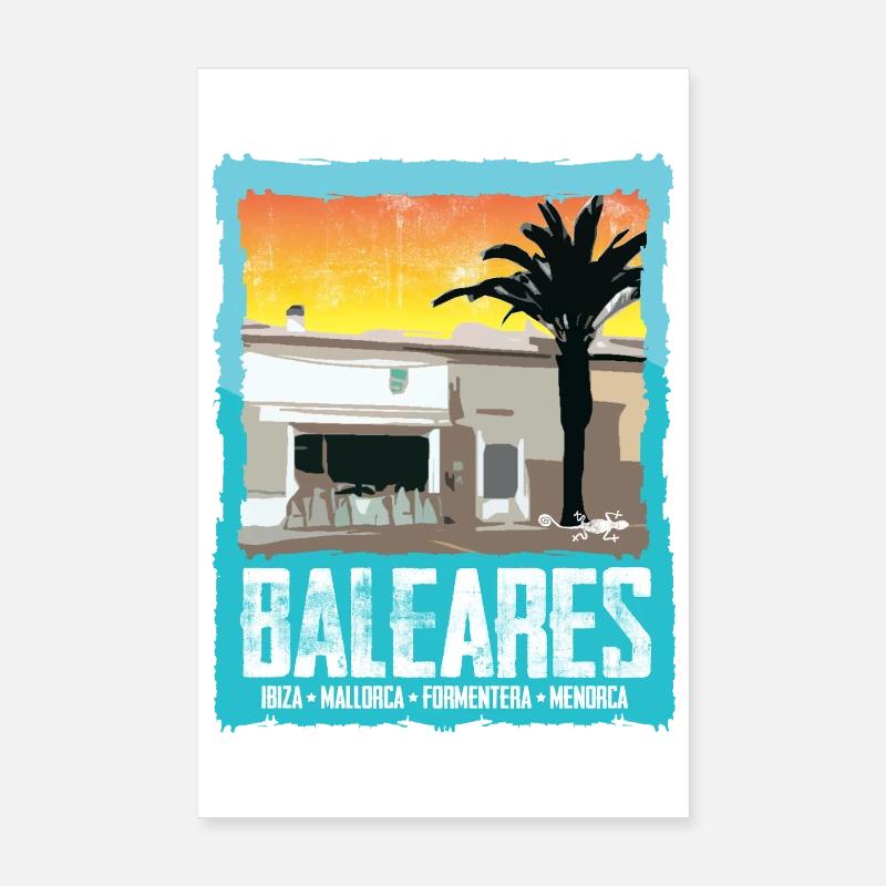 Îles Baléares Coucher de soleil Silhouette Poster 20 x 30 cm