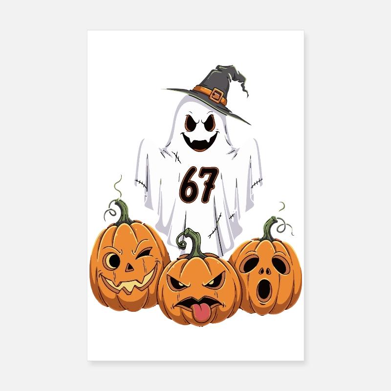 Ghost 67 Halloween Pumpkins Poster 8" x 12" (20x30 cm)