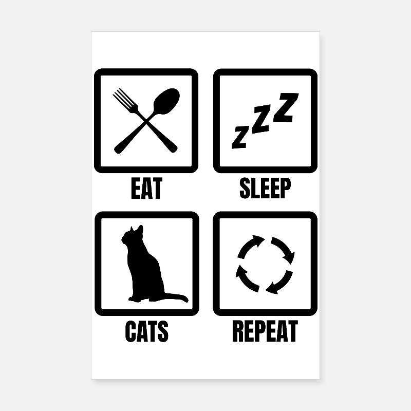 Horaire du propriétaire du chat Poster 20 x 30 cm