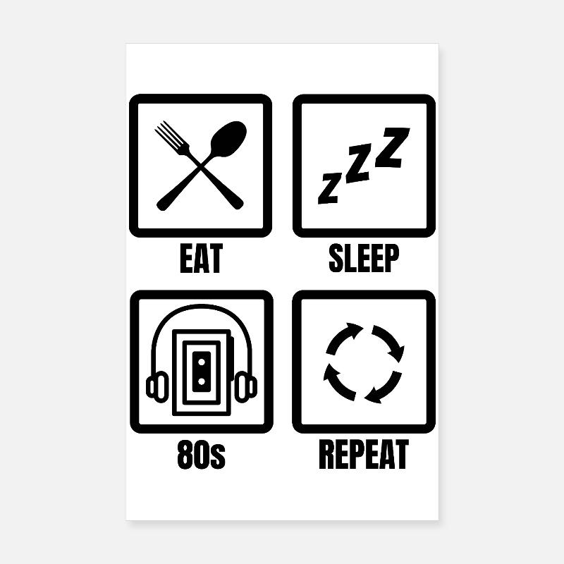80s Schedule Poster 8" x 12" (20x30 cm)
