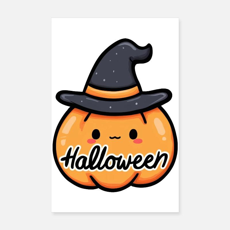 Kürbis, Halloween-Party, Süßigkeiten oder ein Zauberspruch Poster 20x30 cm