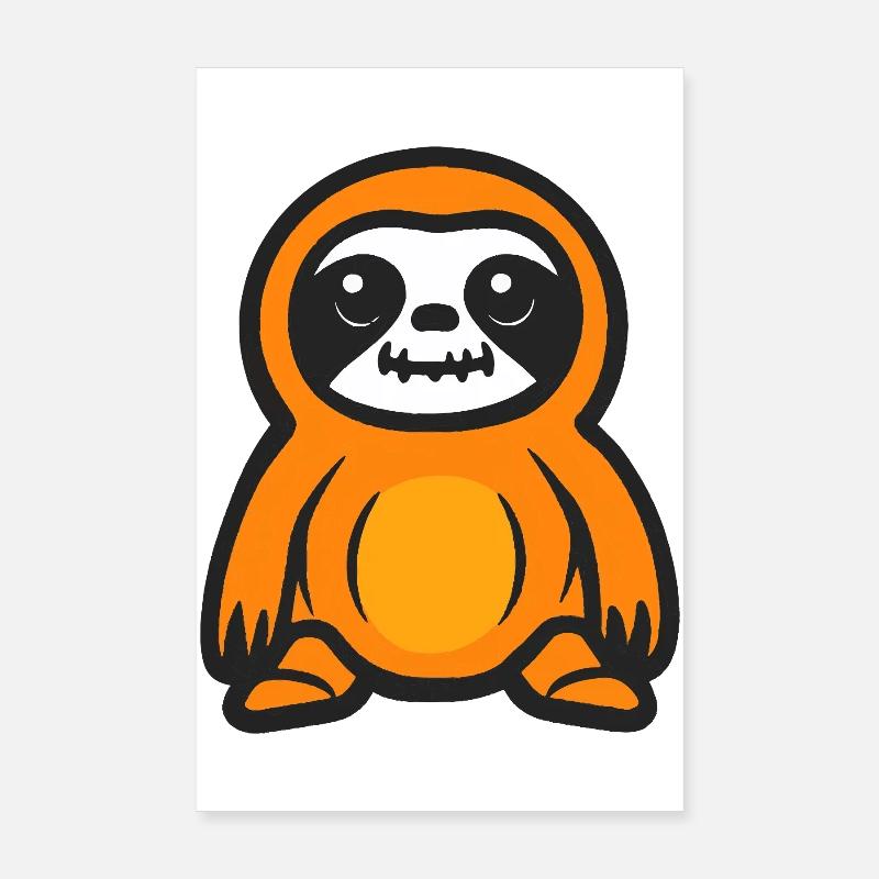 Sloth Zombie Halloween Zombie Poster 8" x 12" (20x30 cm)