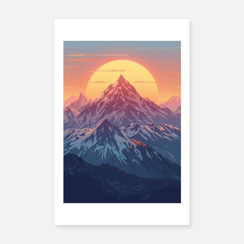 Mountains in the Pastel Sun Poster 8" x 12" (20x30 cm)