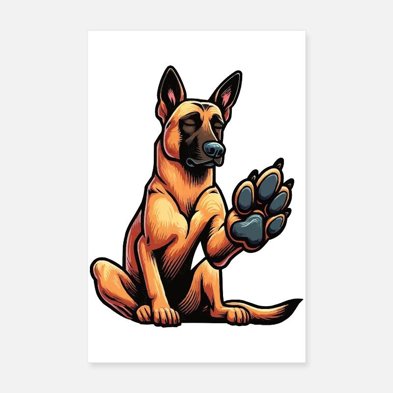 Malinois Belgischer Schäferhund Malinoisbesitzer Poster 20x30 cm