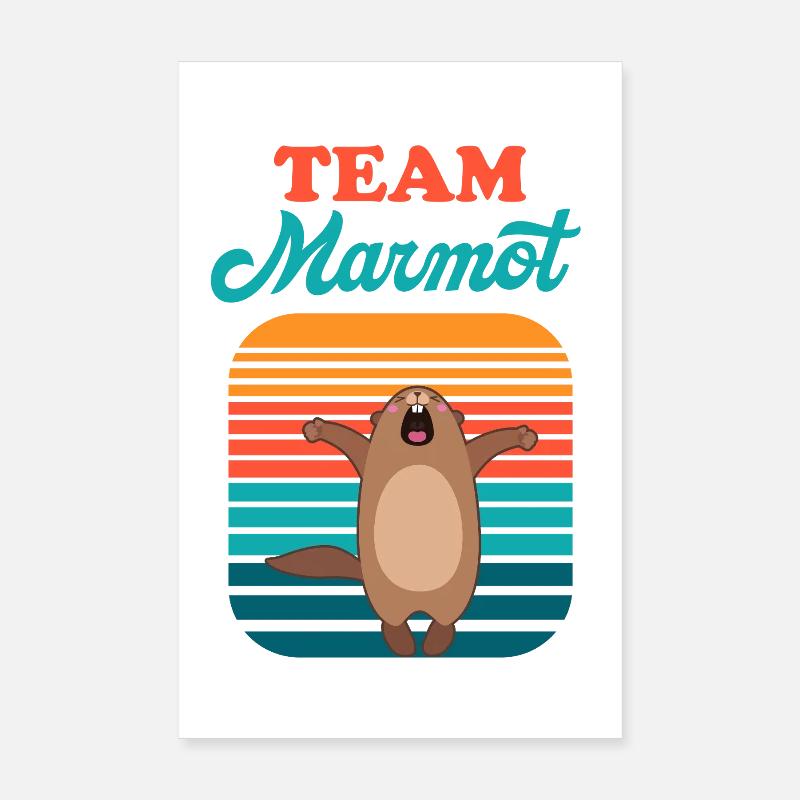 Marmot Team Retro Sun Poster 8" x 12" (20x30 cm)