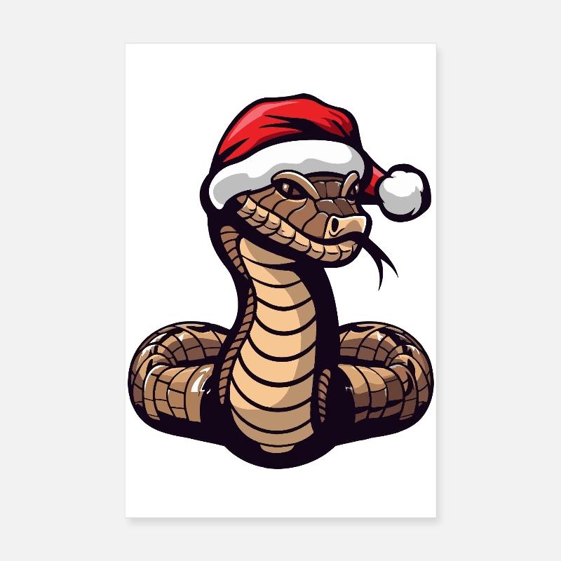 Serpent Cobra Noël Poster 20 x 30 cm