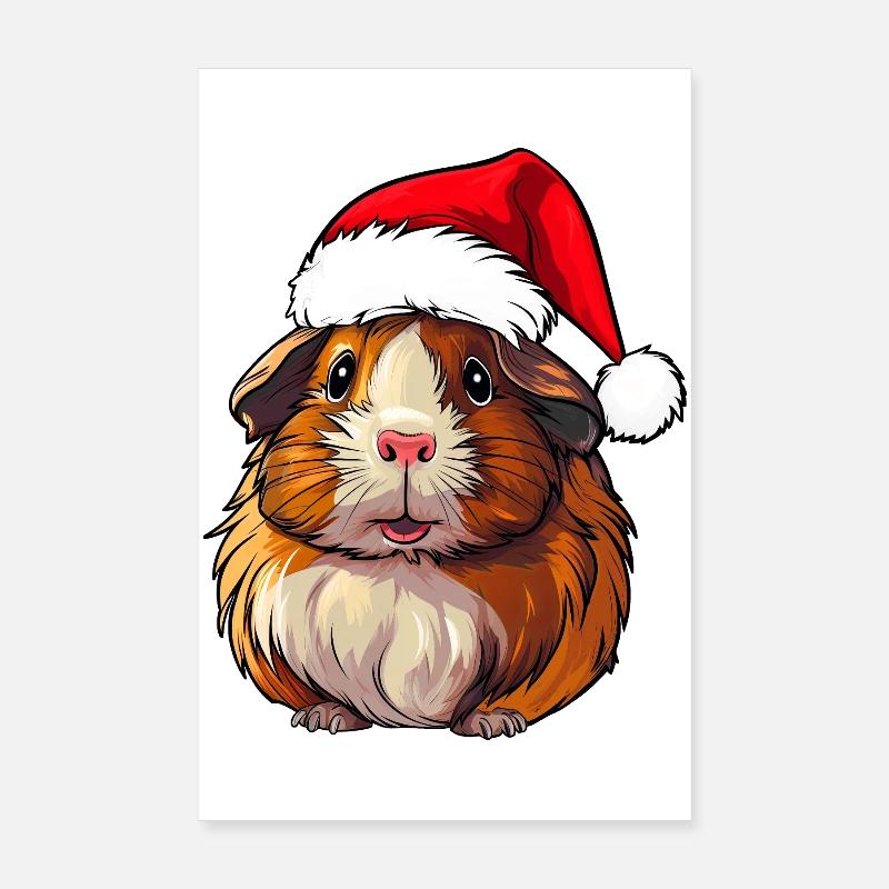 Cochons d'Inde de Noël Poster 20 x 30 cm