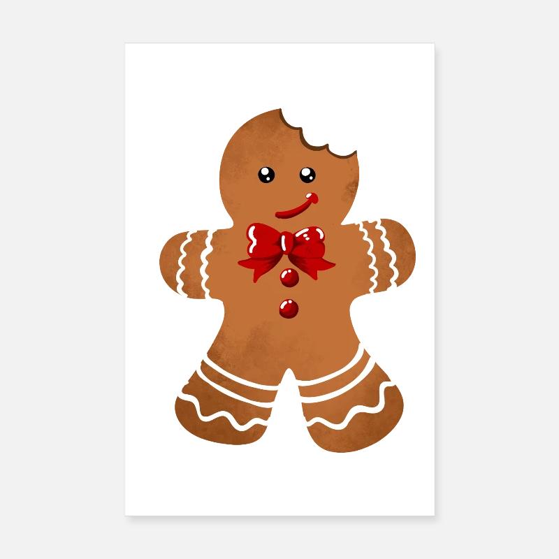 Sugar Gloss Gingerbread Man with Bow Poster 8" x 12" (20x30 cm)