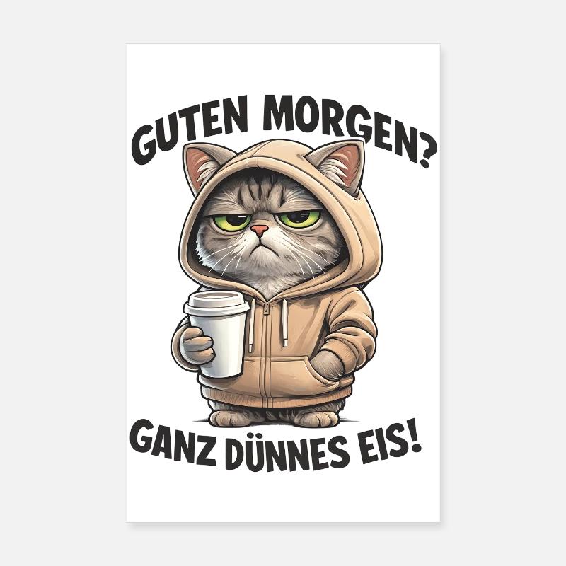 Sweat à capuche Cat Cafe Morning Pull Poster 20 x 30 cm