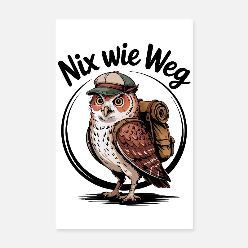 Allons-y WanderEule Poster 20 x 30 cm