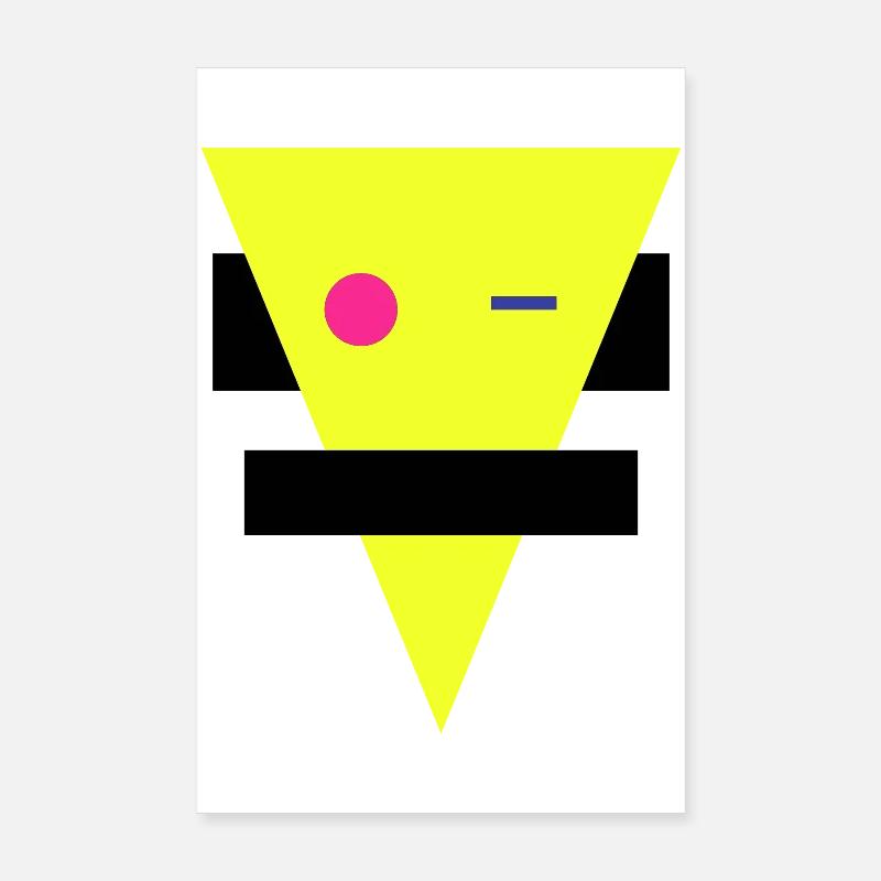 Neon Geometric Silhouette Poster 8" x 12" (20x30 cm)
