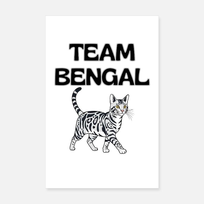 Team Bengal Cat Graphic Poster 20 x 30 cm