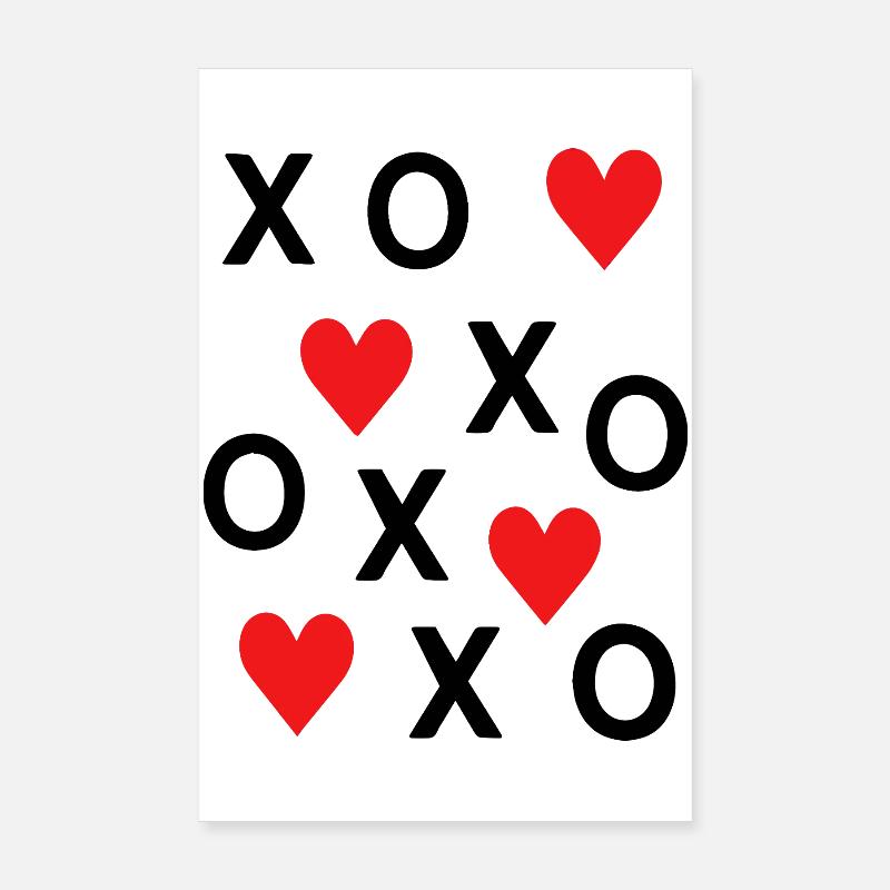 Adore de cœurs rouges mignons design minimaliste de la Saint-Valentin Poster 20 x 30 cm