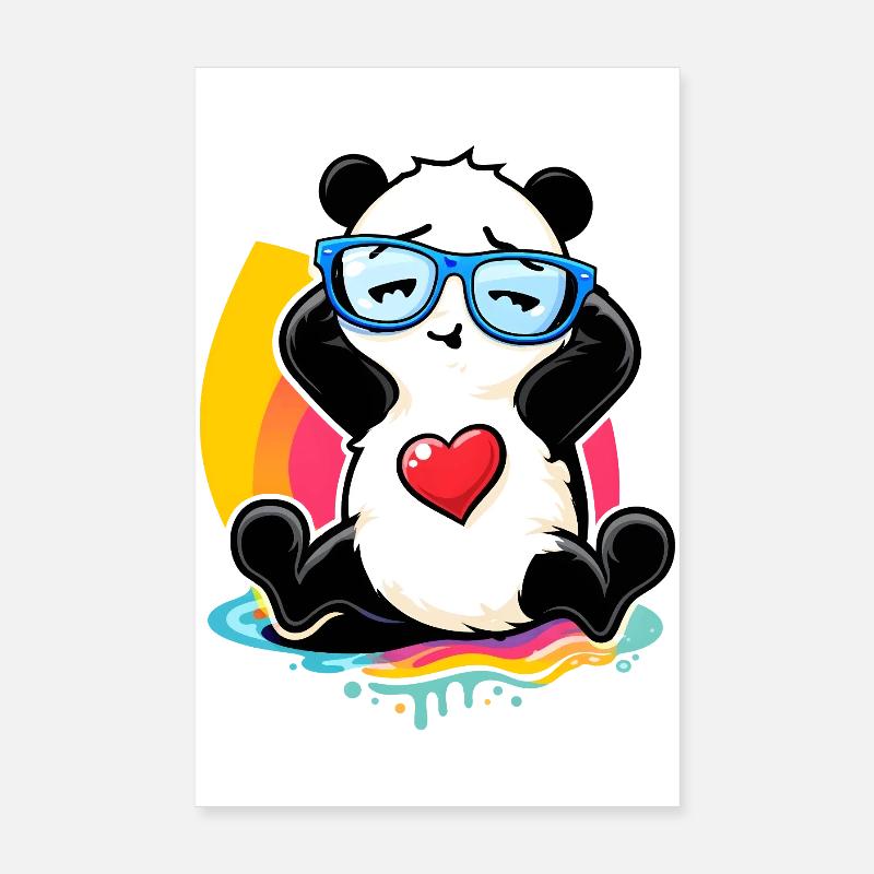 Relaxter Panda mit Sonnenbrille  Poster 20x30 cm