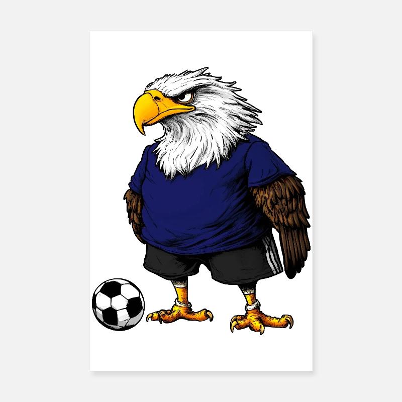 Eagle Soccer Bird Poster 20 x 30 cm