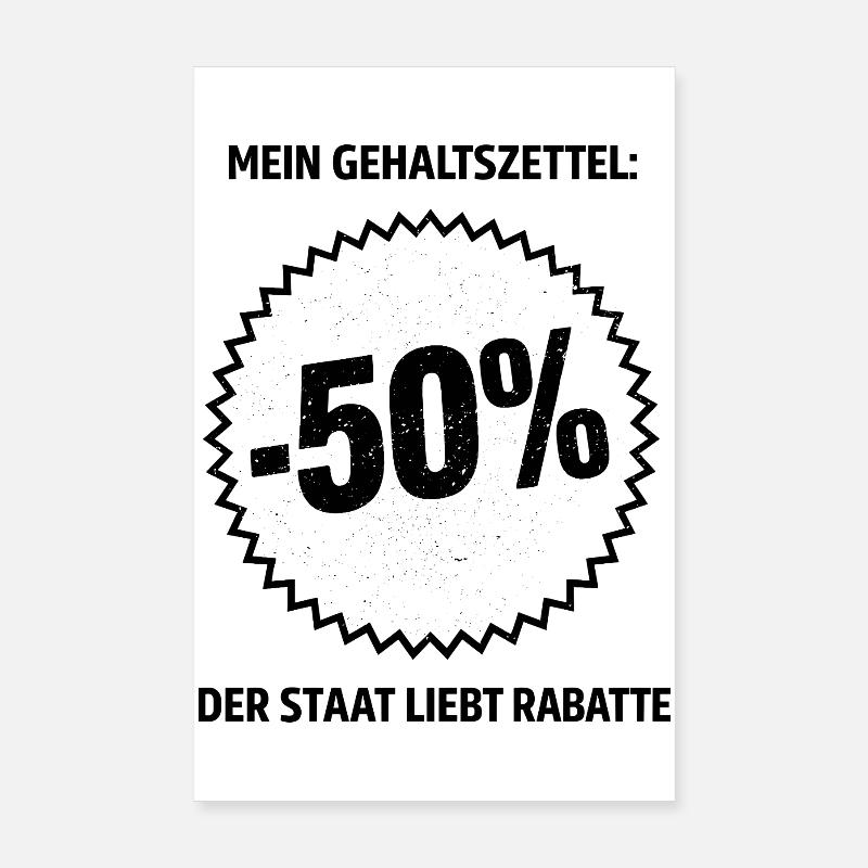 Gehaltszettel 50 Prozent Rabatt Poster 20x30 cm