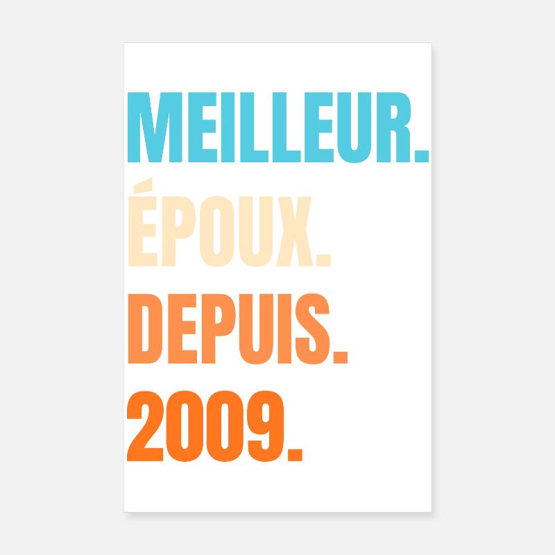 Best Husband Since 2009 Gift Husband Poster 8" x 12" (20x30 cm)