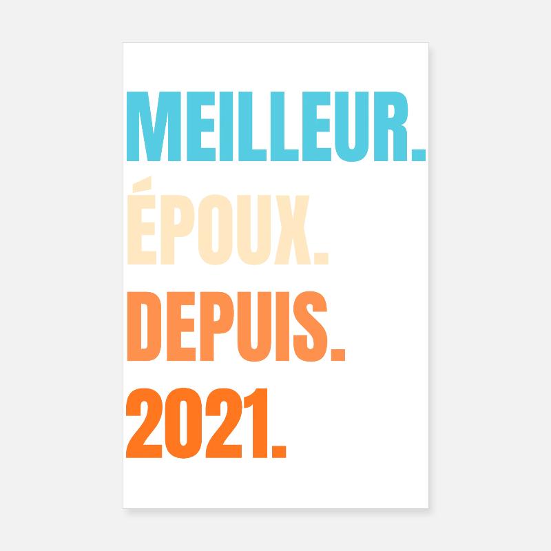 Bester Ehemann seit 2021 Geschenk-Ehemann Poster 20x30 cm