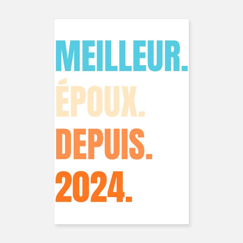 Bester Ehemann seit 2024 Geschenk-Ehemann Poster 20x30 cm