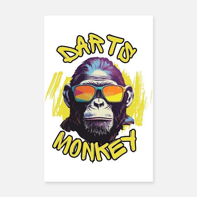 Dartmonkey avec des lunettes de soleil Poster 20 x 30 cm