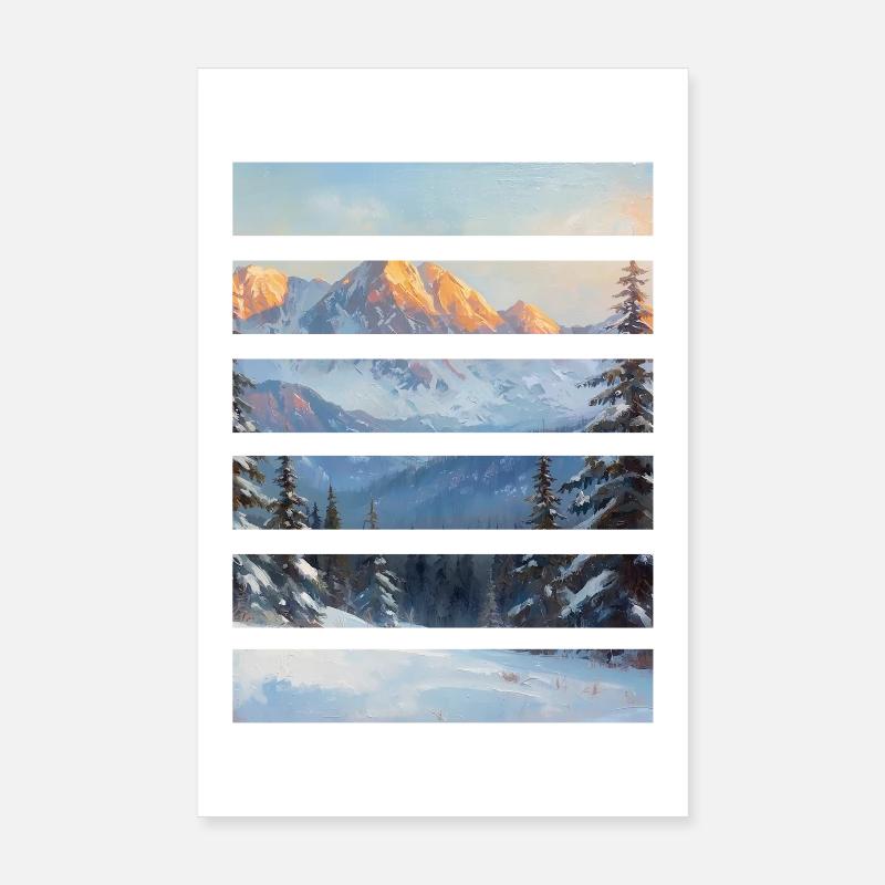 Geschichteter Berghorizont Poster 20x30 cm