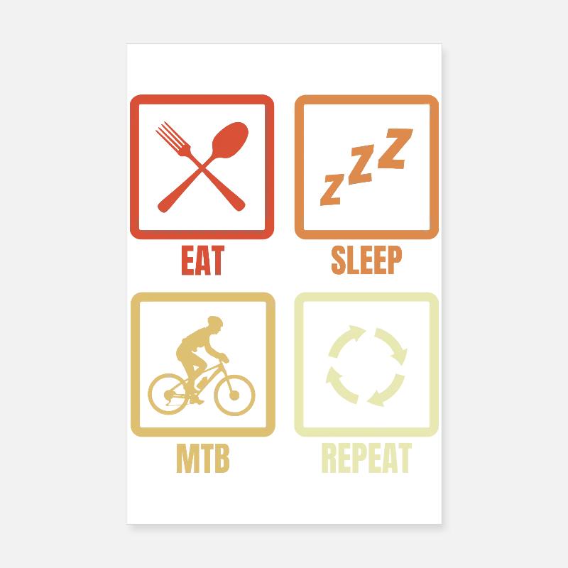 Eat Sleep MTB Repeat Poster 20x30 cm