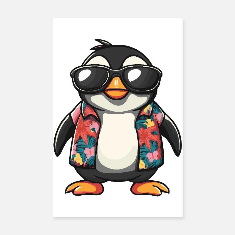Penguin Comic Vacation Poster 8" x 12" (20x30 cm)