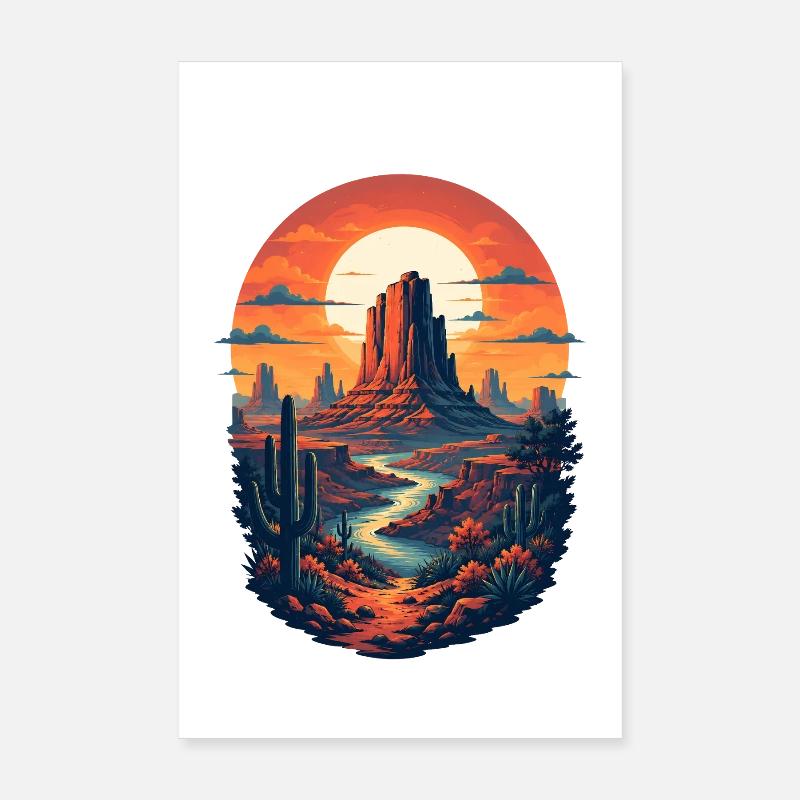 Canyon au coucher de soleil Poster 20 x 30 cm