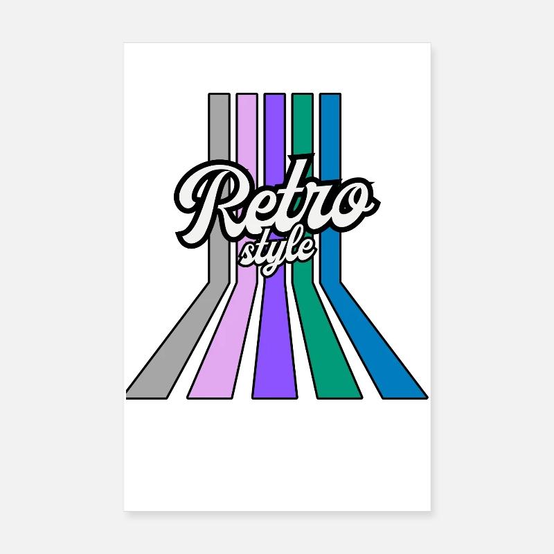 StyleRetro Multicolor Stripes - Poster 8" x 12" (20x30 cm) - white