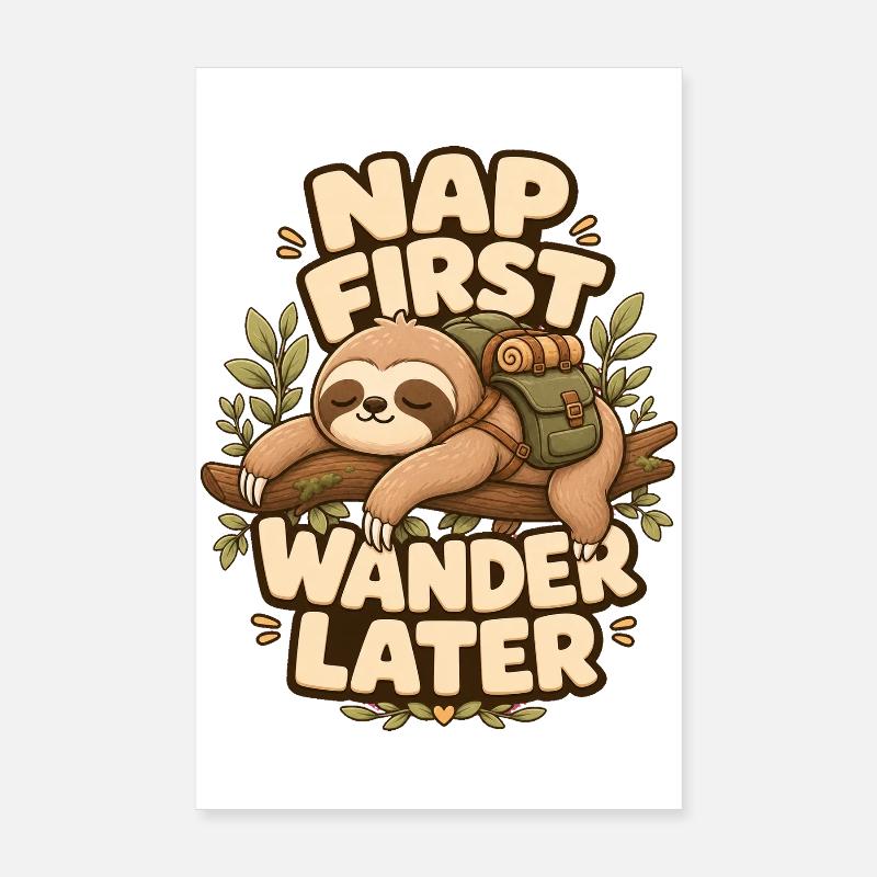 Première sieste, Errance, puis Paresseux Poster 20 x 30 cm