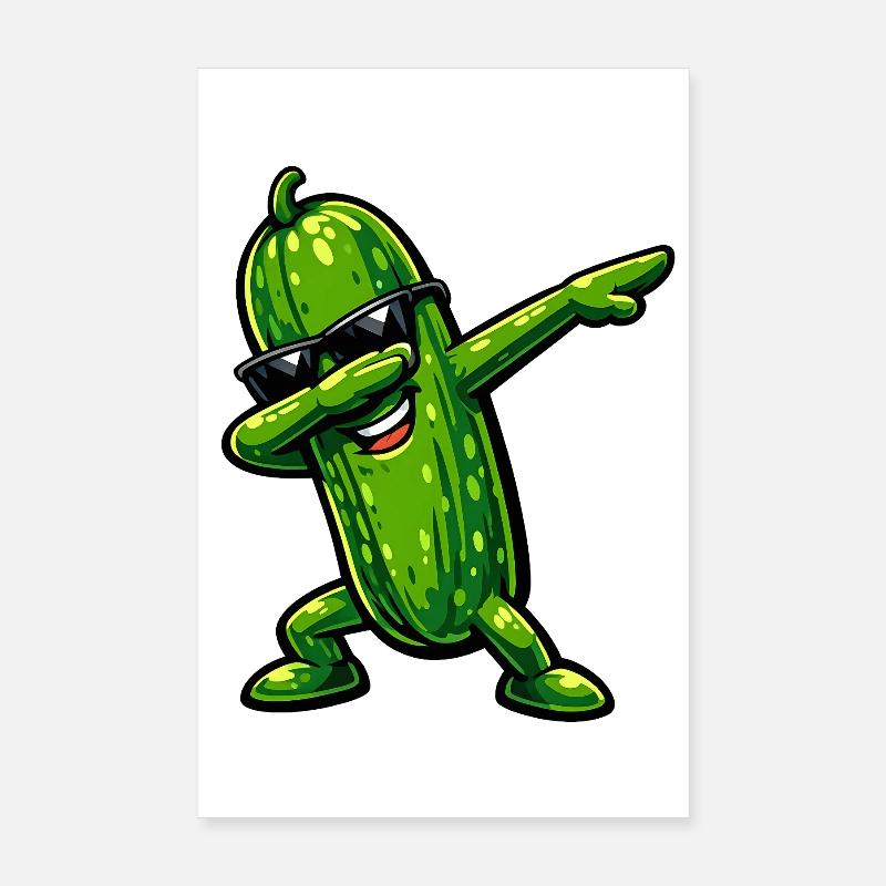 Dabbing Gurke Poster 20x30 cm