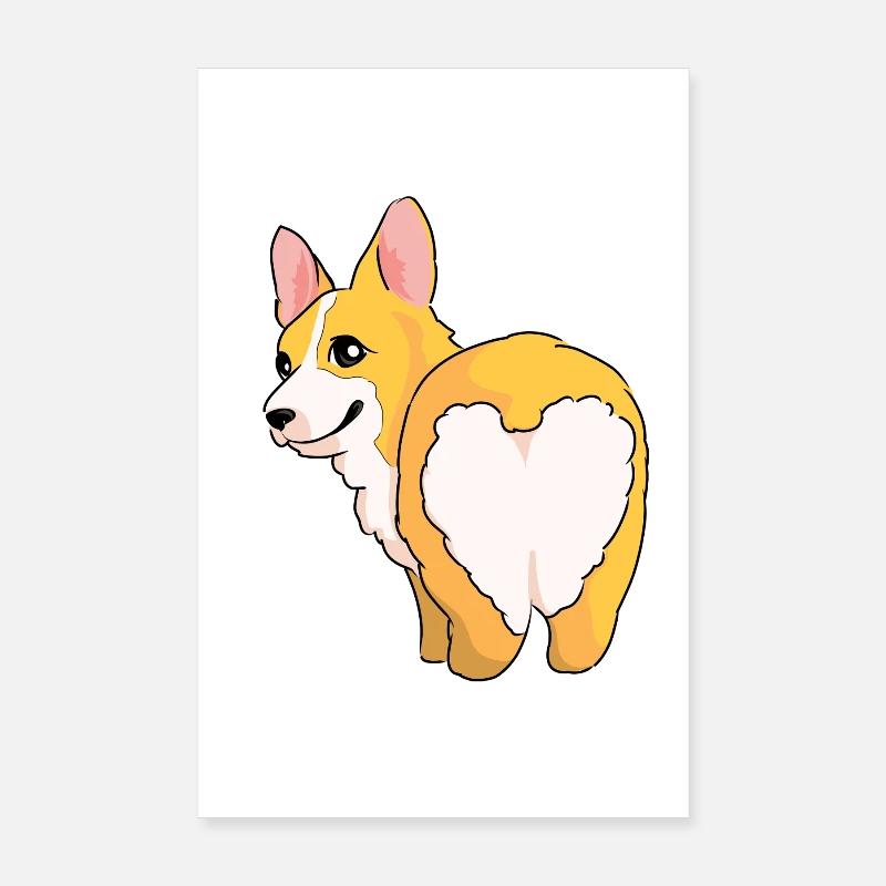 Corgi-farbenes Herz hinten Poster 20x30 cm