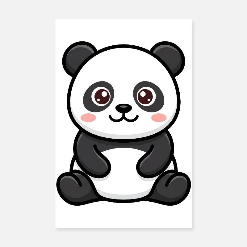 Dessin animé Panda Peluche Kawaii Poster 20 x 30 cm