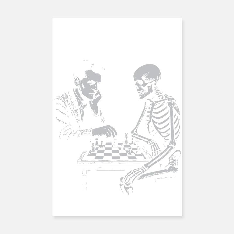 Wittgenstein playing chess with death Poster 8" x 12" (20x30 cm)