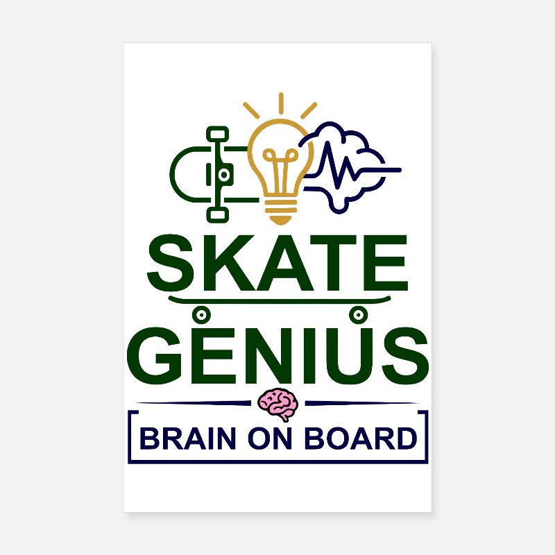 Skate Genius Brain à bord Poster 20 x 30 cm